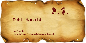 Mohl Harald névjegykártya